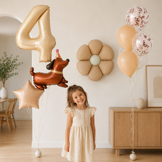 Ballon Anniversaire Chien | Lot de 8 Pièces