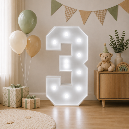 Chiffre lumineux géant 73 cm | Décoration anniversaire 0 à 9