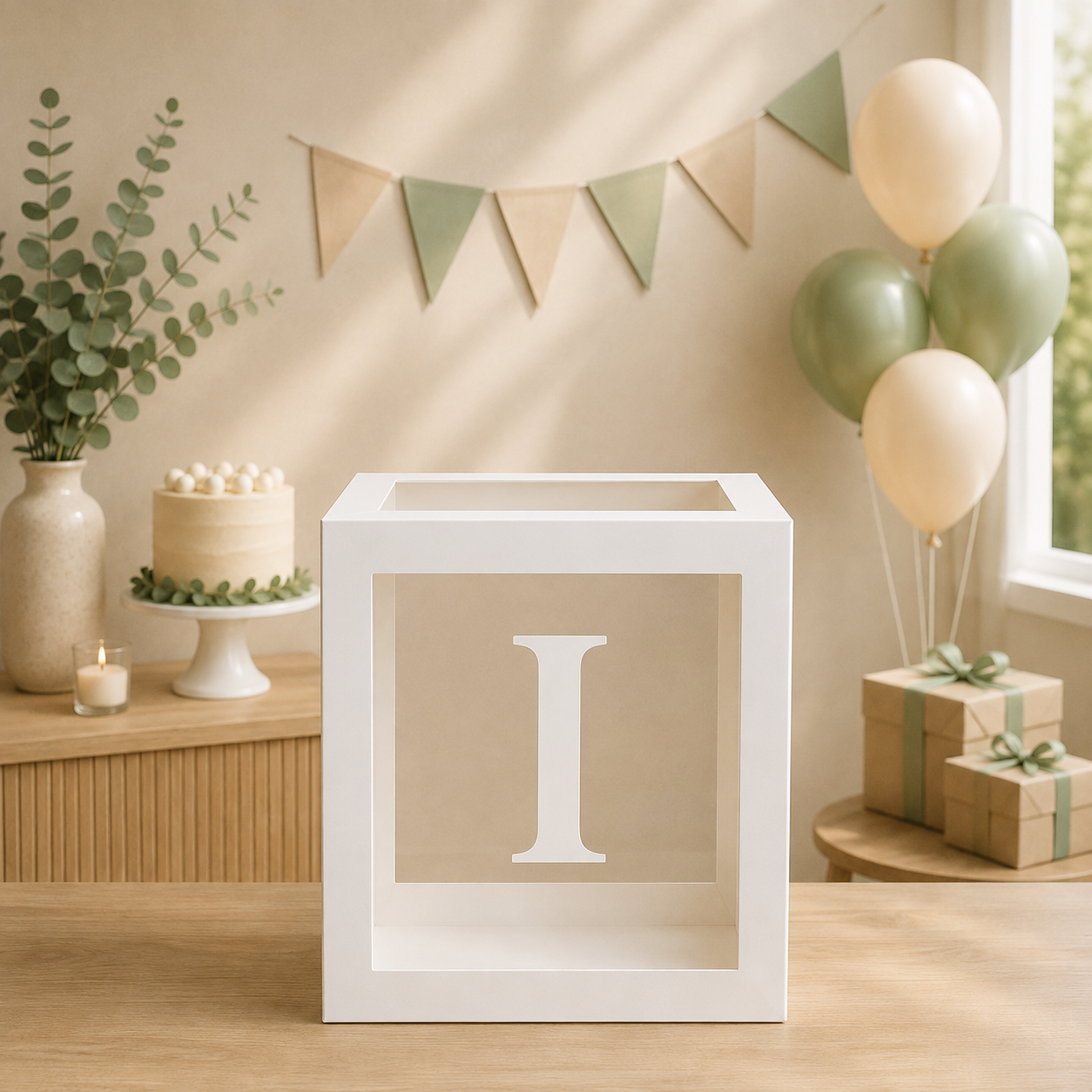 Boîte Anniversaire Transparente | Lettre Personnalisable | 25 cm