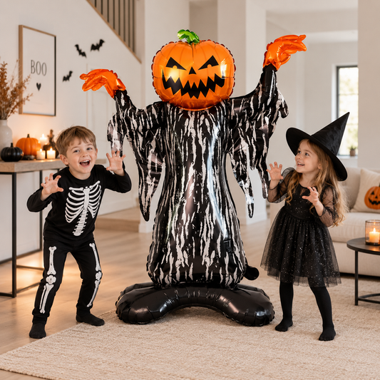 Ballon Halloween Citrouille Effrayante 115 cm | Décoration Halloween