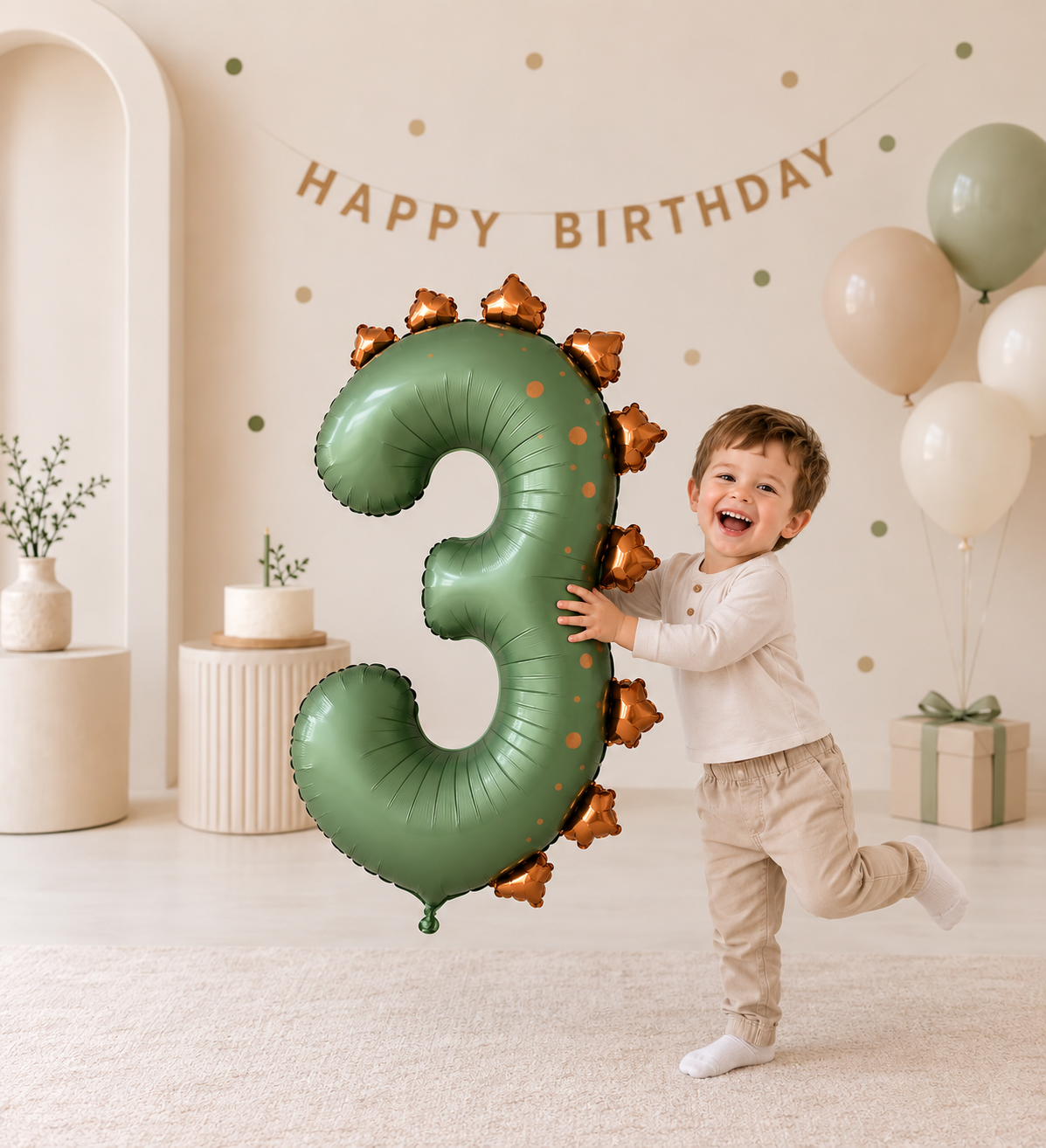 Ballon helium | chiffre motif dinosaure
