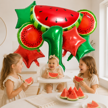 10Pcs New Summer Watermelon  Balloon Birthday Fruit Party Decoration Aluminum Film Balloon Set Party Balloon Decoration