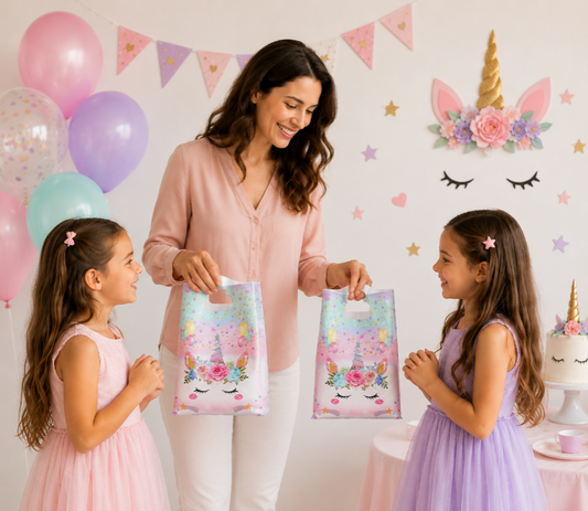 Sac cadeau anniversaire licorne | Lot de 10,20,50