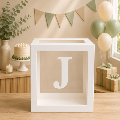 Boîte Anniversaire Transparente | Lettre Personnalisable | 25 cm