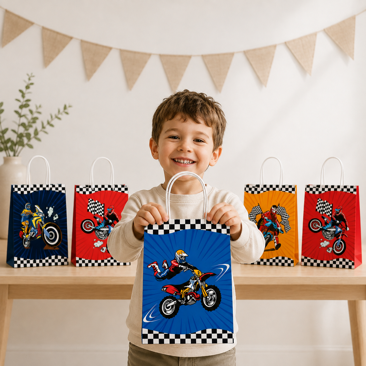 Sac Cadeau pour Anniversaire Motocross | Lots de 10, 20 ou 30 Pièces