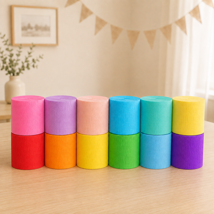 1roll 4.5cm*25 meters Crepe Paper Streamers Tissue Paper Roll Flower Craft Making Birthday Wedding Party Backdrop DIY Decoration