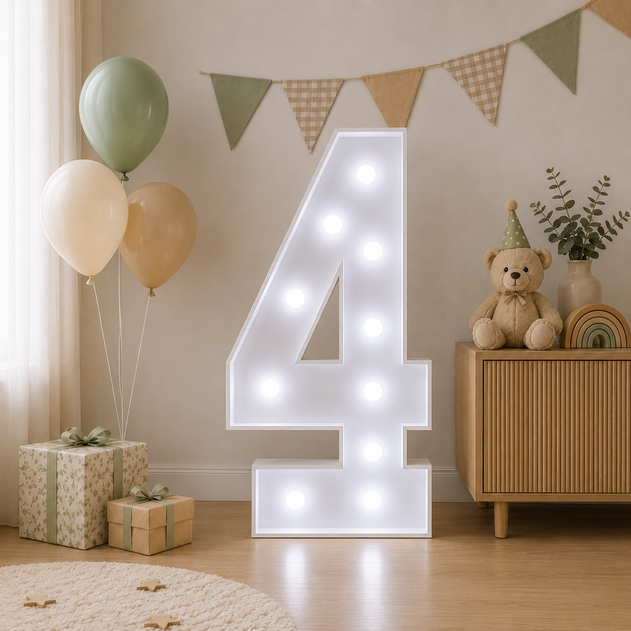 Chiffre lumineux géant 73 cm | Décoration anniversaire 0 à 9