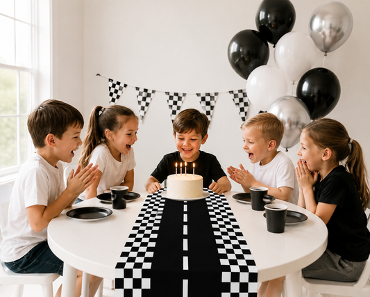 Racing Car Table Runner Tablecloths Table cover checkered flag racing road track kids Race Car Themed birthday Party Decoration