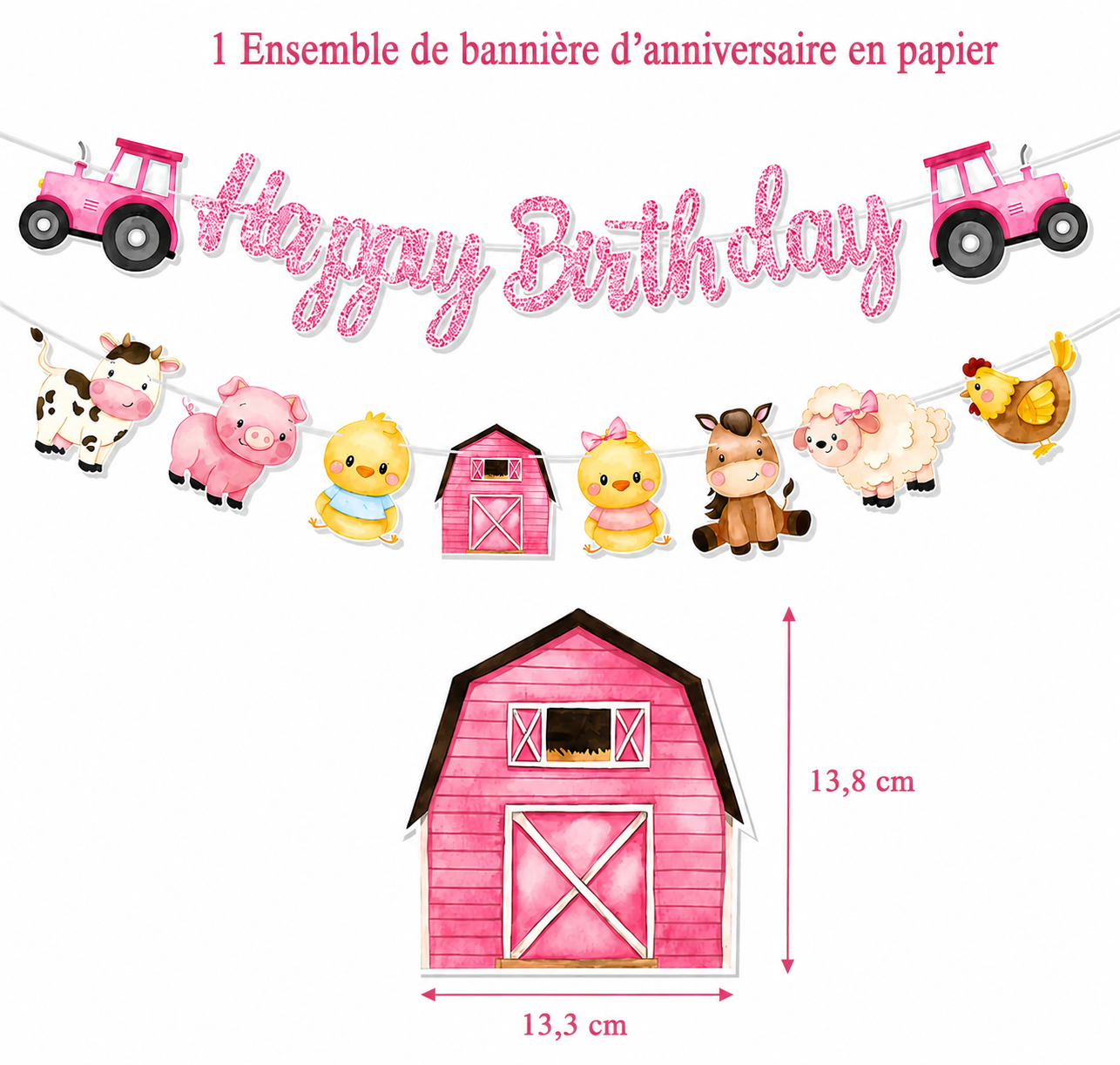 Banderol joyeux anniversaire | Thème Ferme