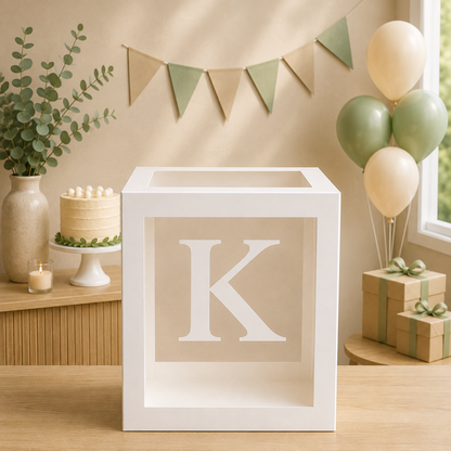 Boîte Anniversaire Transparente | Lettre Personnalisable | 25 cm