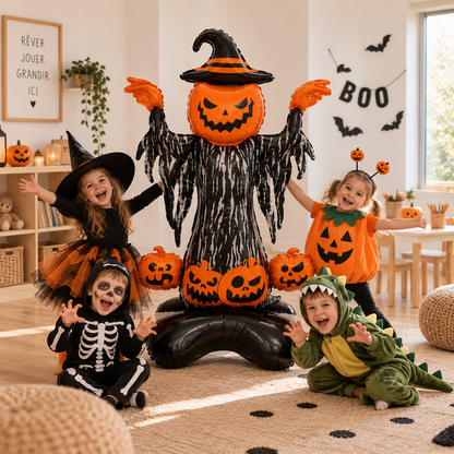 Décoration Halloween Citrouille Sorcier | Ballon Géant 117 cm