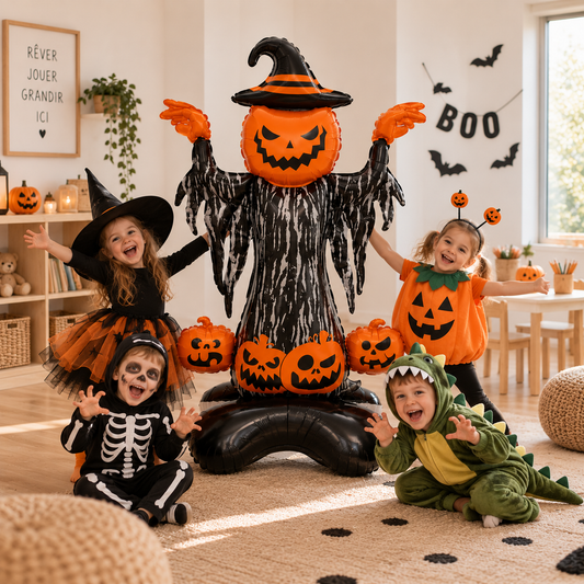 Décoration Halloween Citrouille Sorcier | Ballon Géant 117 cm