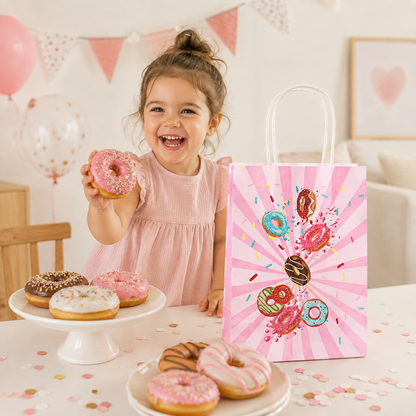 Sac Cadeau Donuts Rose | Lots de 10, 20 ou 30 Pièces