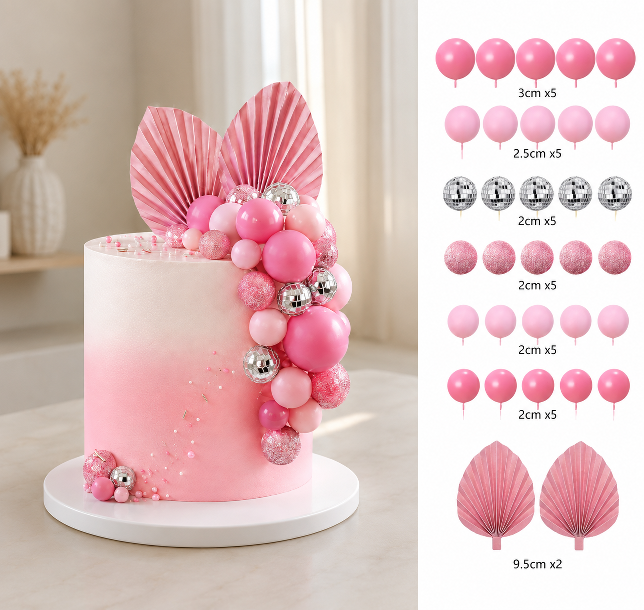 Cake toppers | Ensemble Coloré 32 Pièces