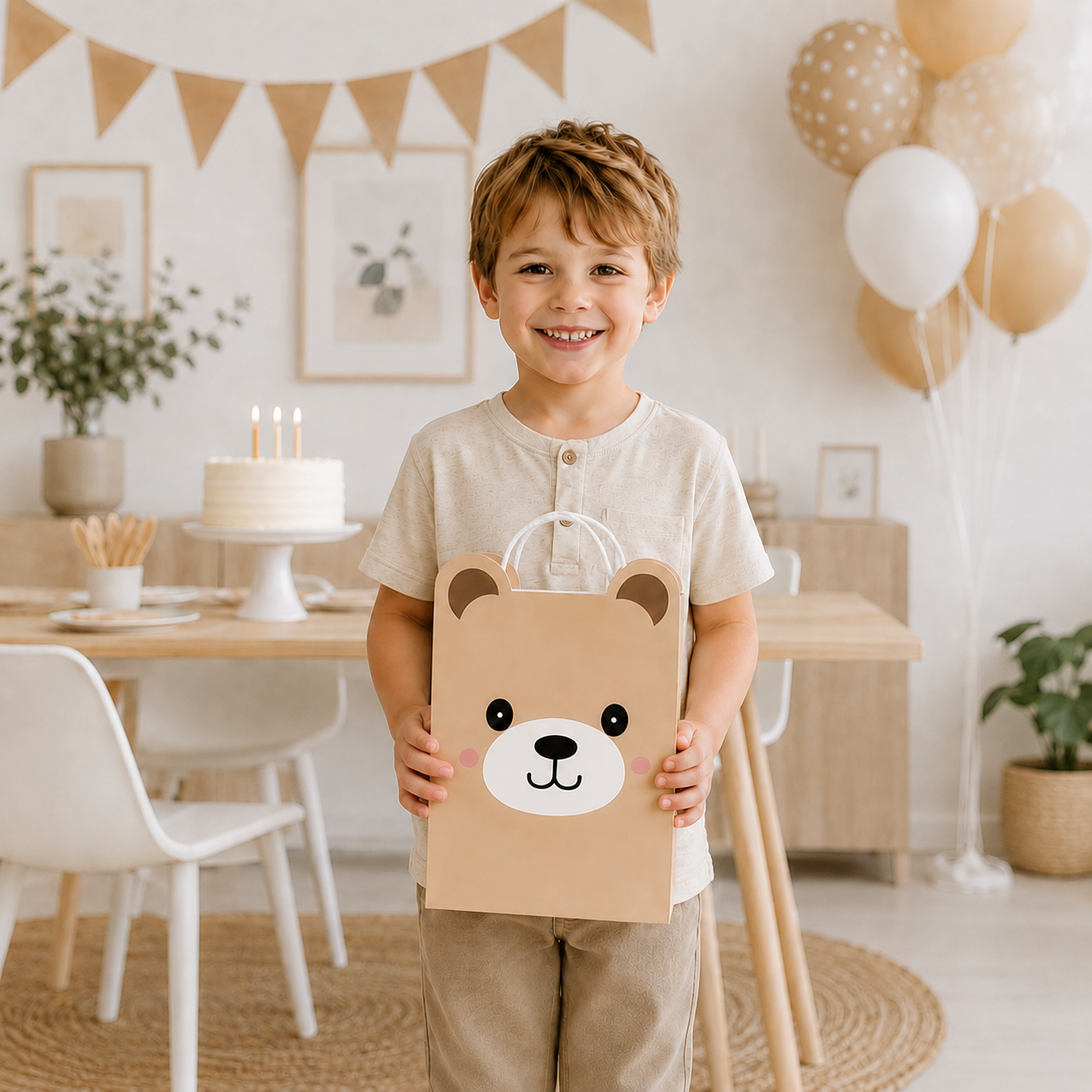 Sac Cadeau en Papier Ours | Lots de 10, 20 ou 30 Pièces