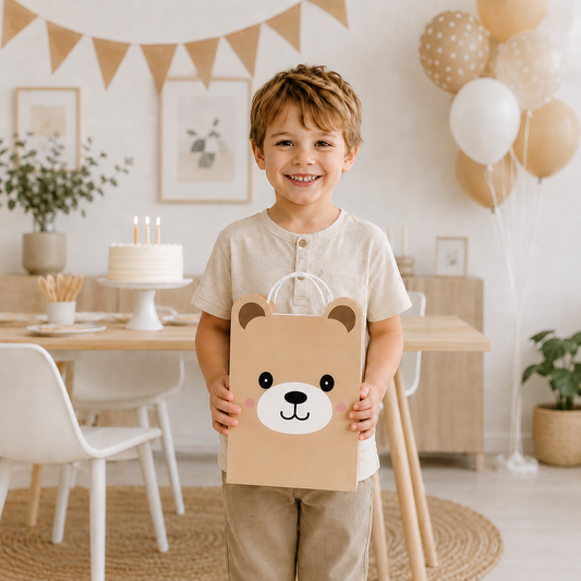 Sac Cadeau en Papier Ours | Lots de 10, 20 ou 30 Pièces