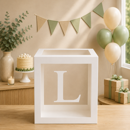 Boîte Anniversaire Transparente | Lettre Personnalisable | 25 cm