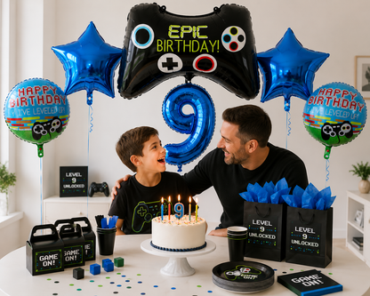 6Pcs Game Balloons Birthday Gamepad Foil Balloon Gaming Globos Number Balloon LAN Party Children's Boy Birthday Party Decoration