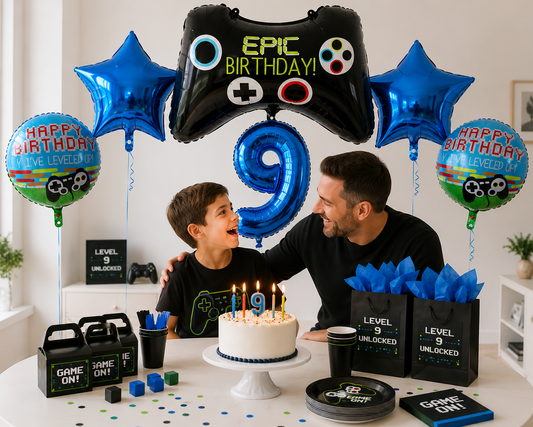 6Pcs Game Balloons Birthday Gamepad Foil Balloon Gaming Globos Number Balloon LAN Party Children's Boy Birthday Party Decoration