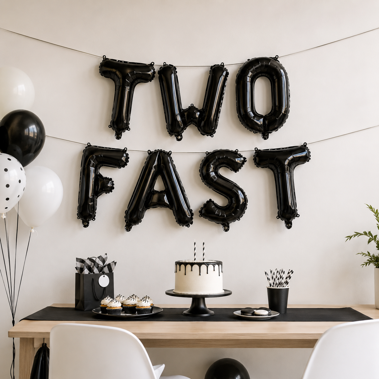 7 Pcs Race Car Birthday Balloons 40 Inch Racetrack Black Number 3 Balloon for 3st Birthday Race Car Theme Party Decor Supplies