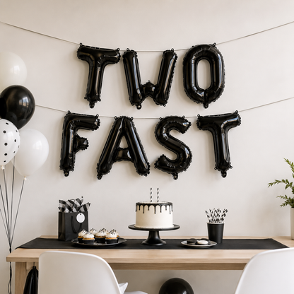 7 Pcs Race Car Birthday Balloons 40 Inch Racetrack Black Number 3 Balloon for 3st Birthday Race Car Theme Party Decor Supplies