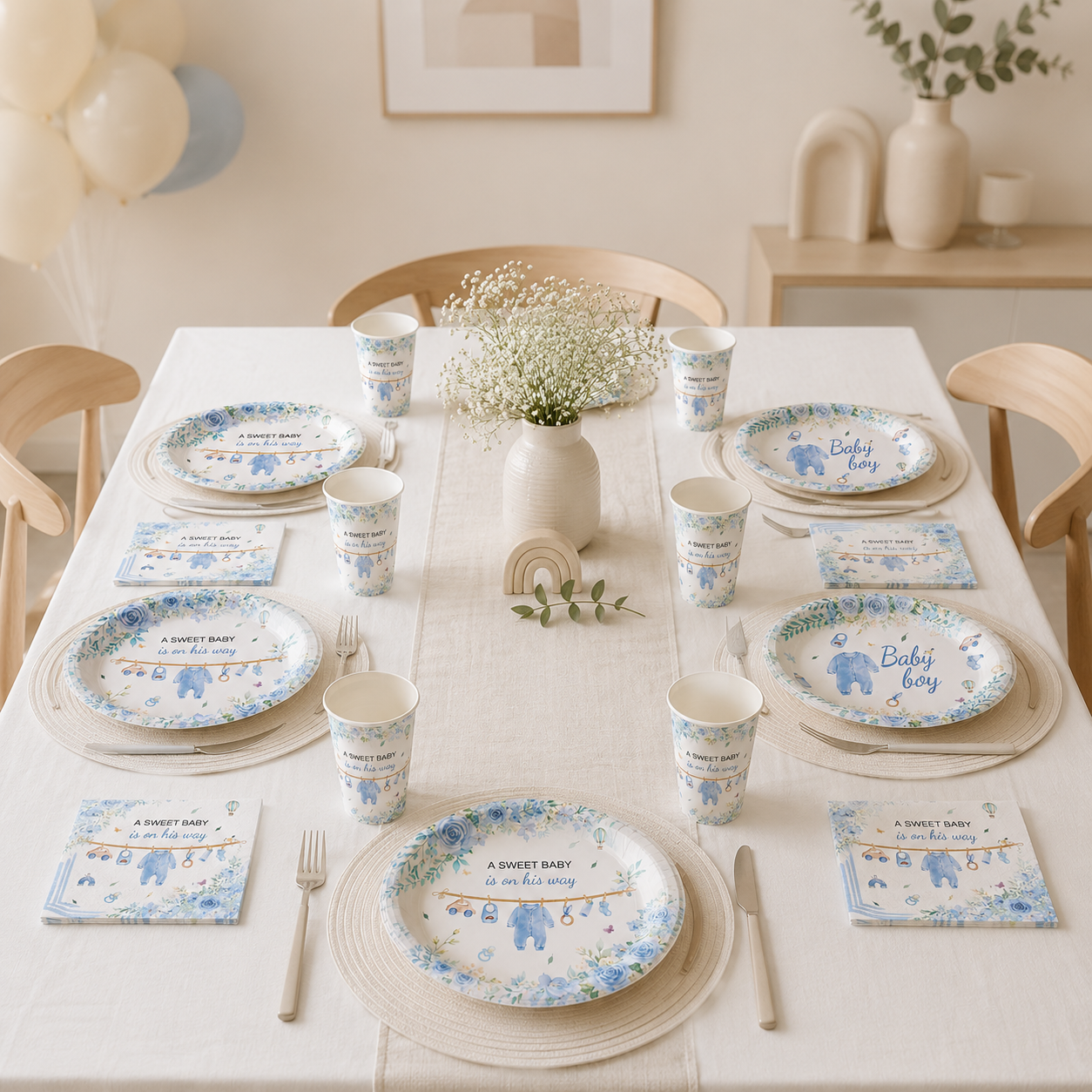 Décoration de Table | Baby Shower Garçon | 50 Pièces