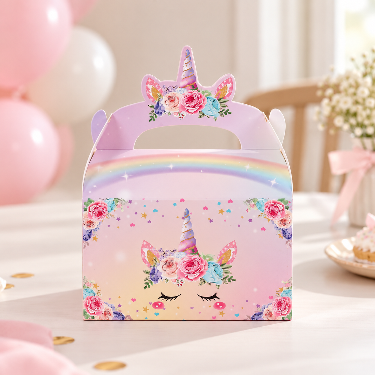 Boîte Cadeau Vide Licorne | Lot de 4