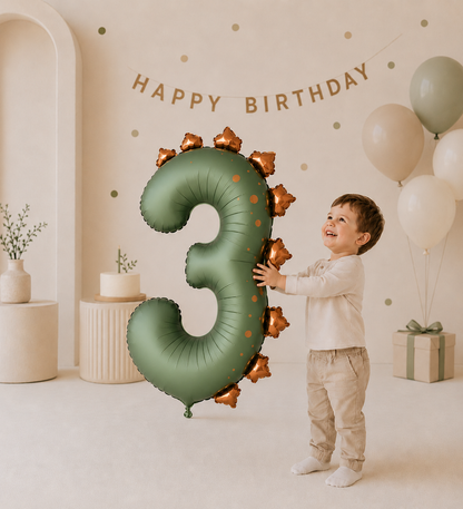 Ballon helium | chiffre motif dinosaure
