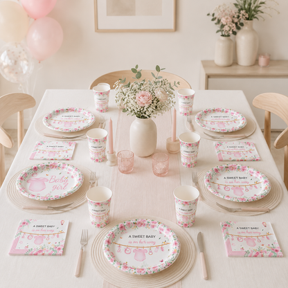 Décoration Table Baby Shower Fille| 50 Pièces
