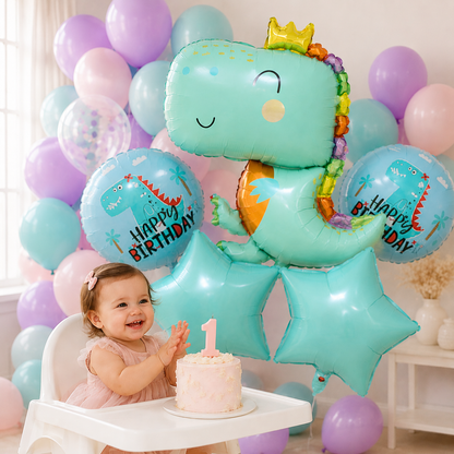 5pcs Dinosaur Foil Balloons Set Birthday Dinosaur Tyrannosaurus Dinosaur Jurassic Period Theme Party Birthday Party Decorations