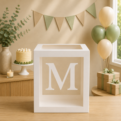 Boîte Anniversaire Transparente | Lettre Personnalisable | 25 cm