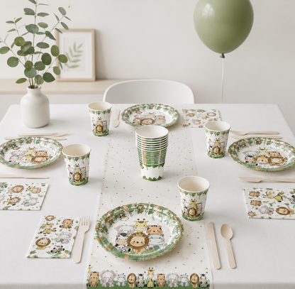 decoration table pour anniversaire | Safari 51 Pièces