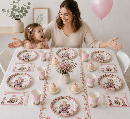 Decoration table pour anniversaire | Safari Rose