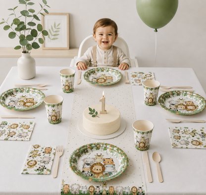 decoration table pour anniversaire | Safari 51 Pièces