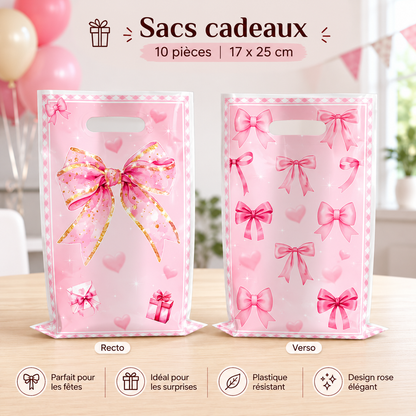 Sac cadeau anniversaire | Élégant Rose Nœud