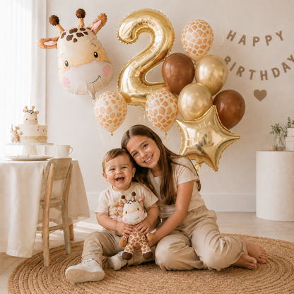 11pcs Cartoon Jungle Safari Animal Head Balloons Giraffe for Birthday Party Decor 40inch Platinum Digit Jungle Party Decor Gift