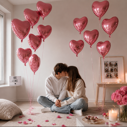18inch Heart-shaped Foil Balloons Rose Gold Red Pink Cream Love Heart Balloon Anniversary Birthday Party Wedding Decorations