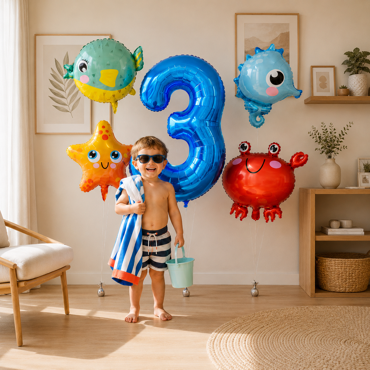 Ballon helium | Océan | lot de 5 pièces