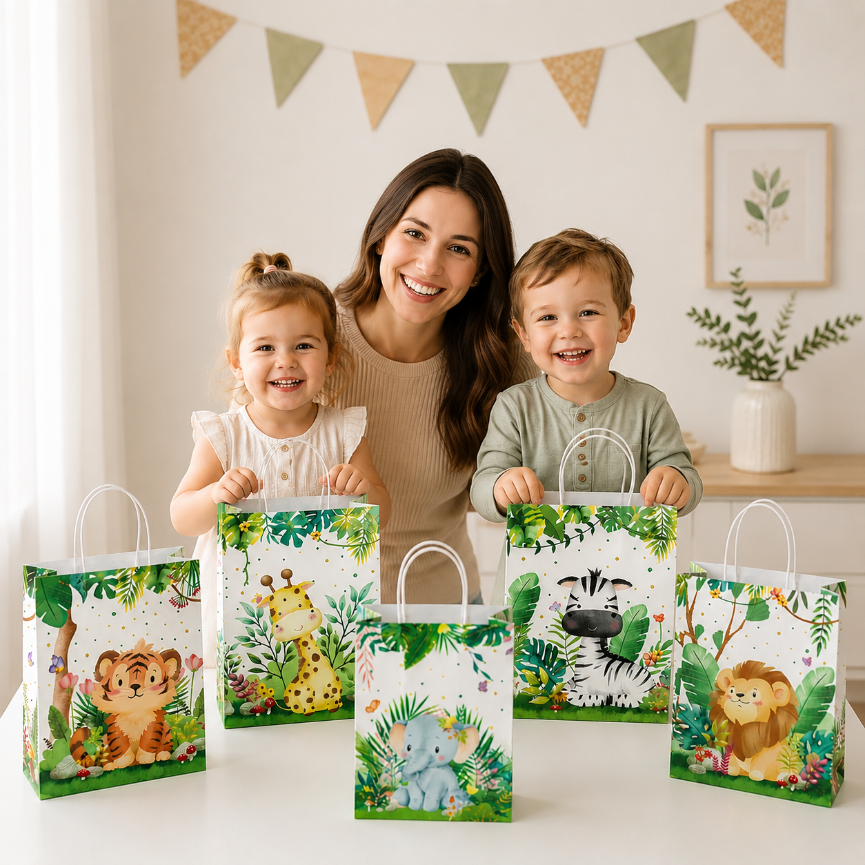 Sac Cadeau Anniversaire | Jungle | Lots de 10, 20 ou 30 Pièces