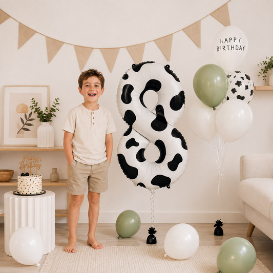 Ballon Chiffre Imprimé Vache 40 Pouces | Décoration Anniversaire