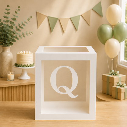 Boîte Anniversaire Transparente | Lettre Personnalisable | 25 cm