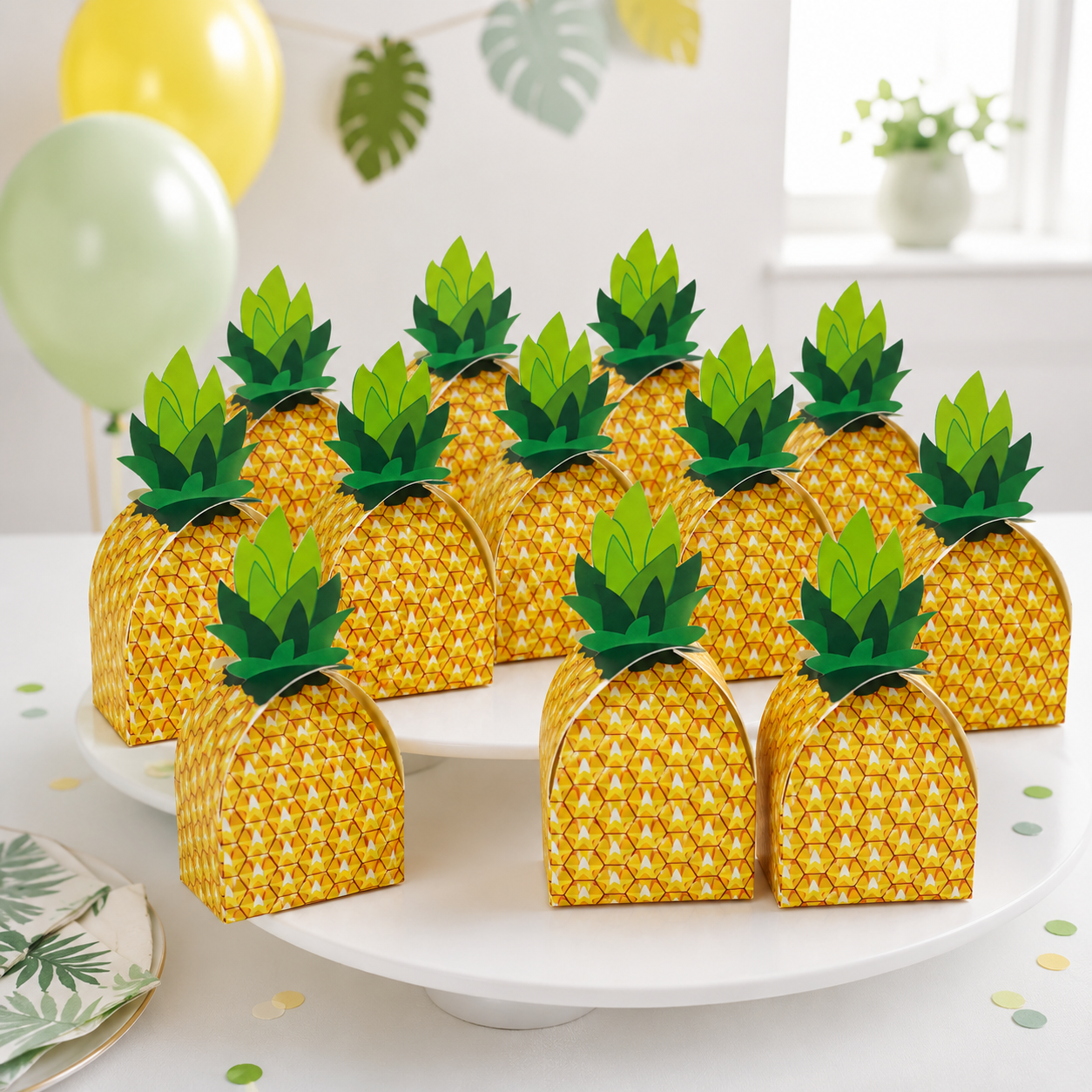 5/10/20pcs Pineapple Shape Cardboard Goodies Candy Packing Box Favor Hawaiian Luau Summer Party Decorations Gift Box Supplies