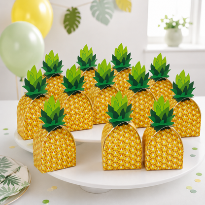 5/10/20pcs Pineapple Shape Cardboard Goodies Candy Packing Box Favor Hawaiian Luau Summer Party Decorations Gift Box Supplies