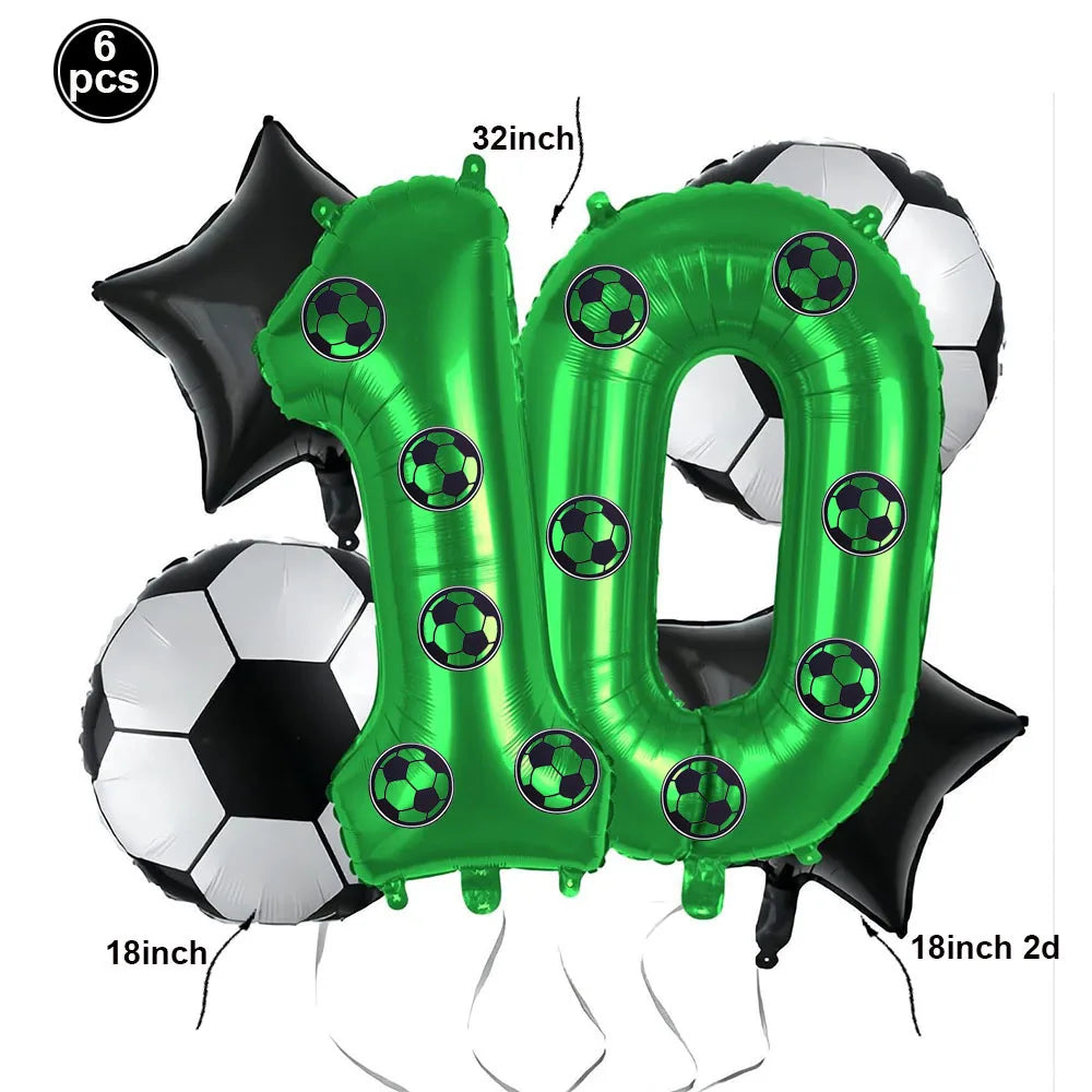 Ballon anniversaire football chiffre 10