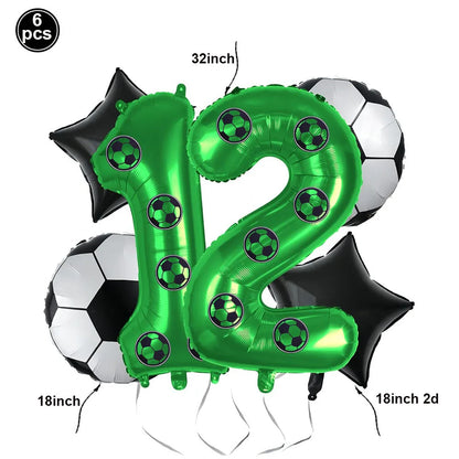 Ballon anniversaire football chiffre 12