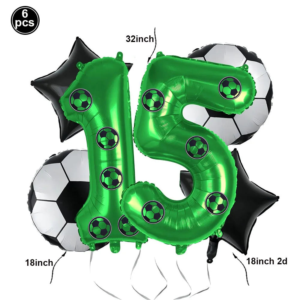 Ballon anniversaire football chiffre 15