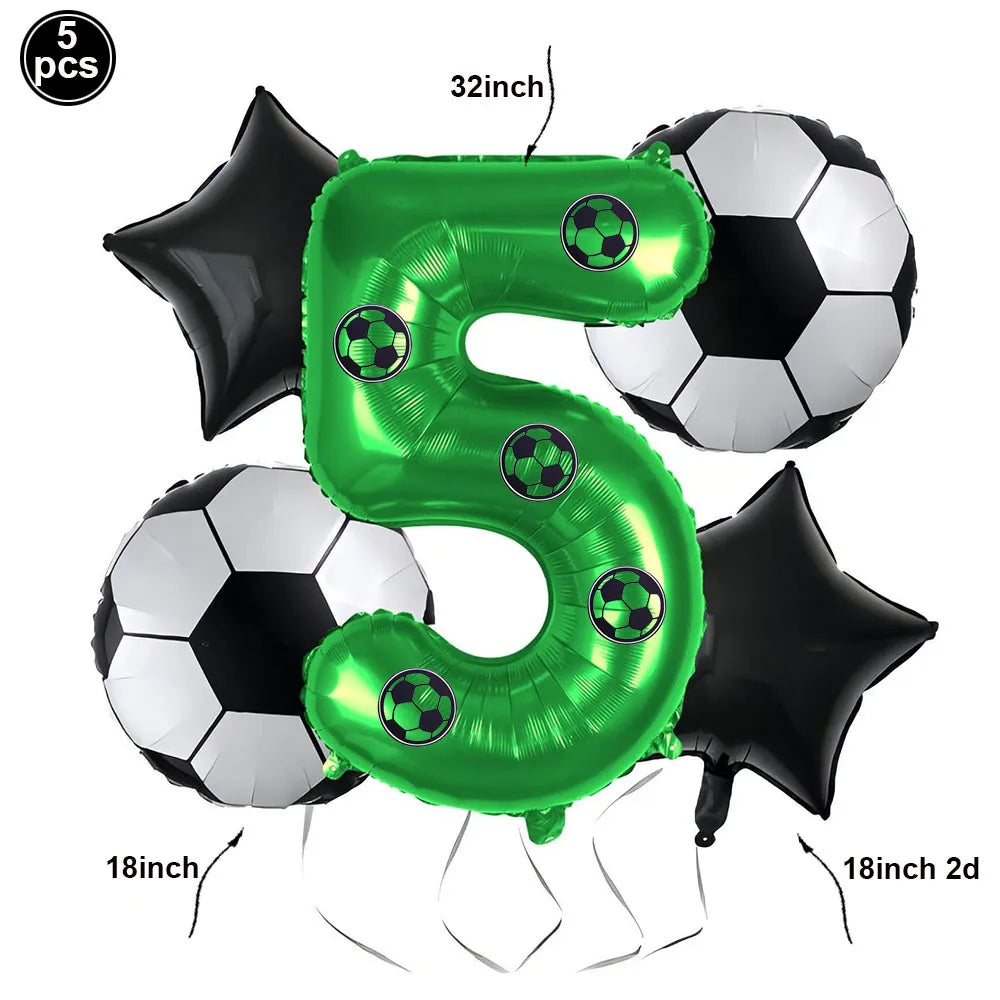 Ballon anniversaire football chiffre 5
