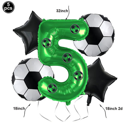 Ballon anniversaire football chiffre 5