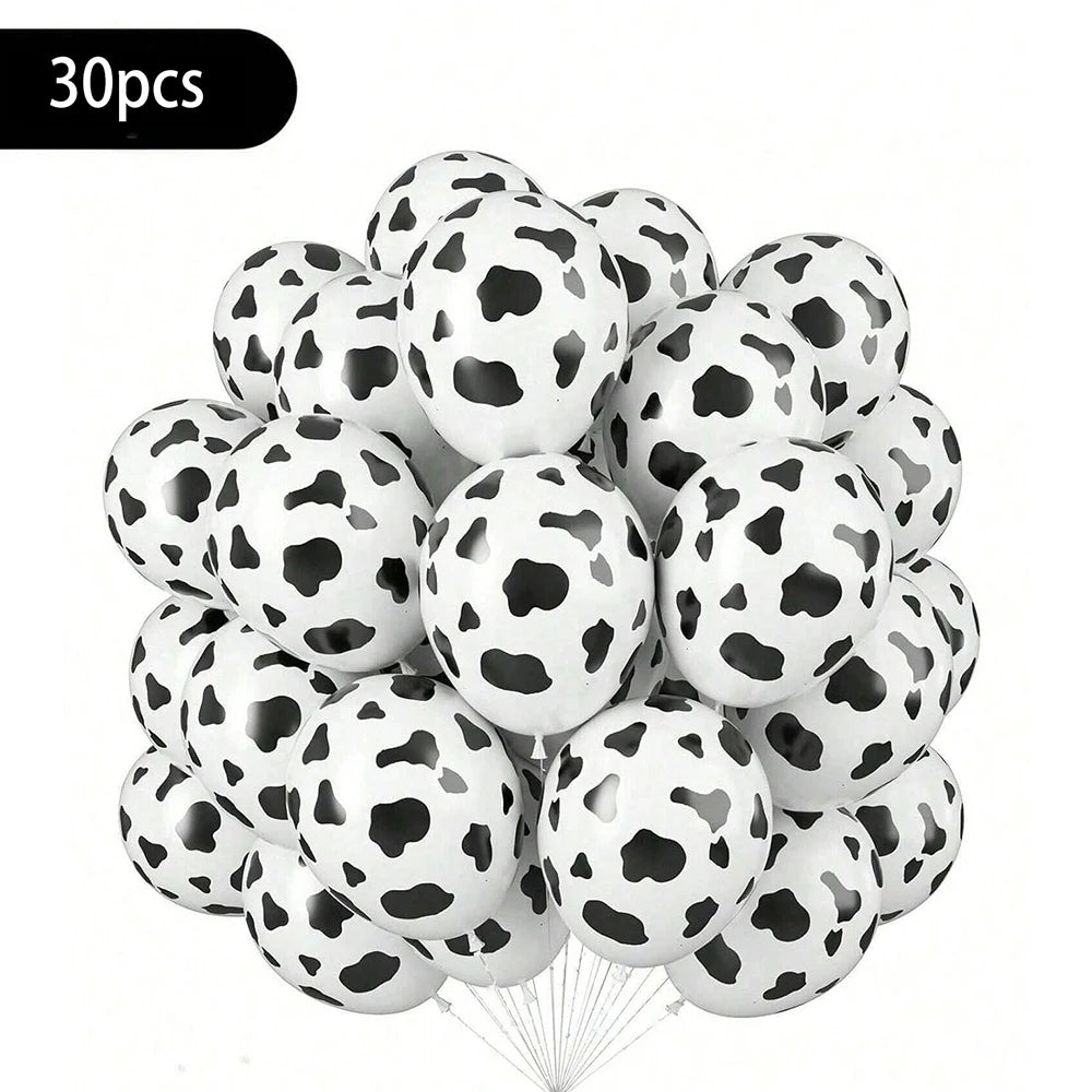 Ballon anniversaire imprimé vache 12pouces 30pcs