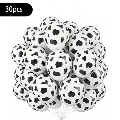 Ballon anniversaire imprimé vache 12pouces 30pcs
